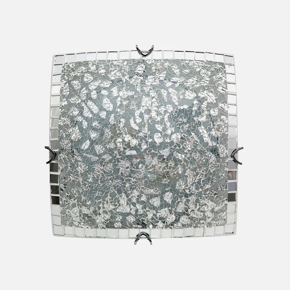 177593120 - Plafon Cuadrado Tenor 2xe27 Cromo Mosaico 9x30x30 Cm