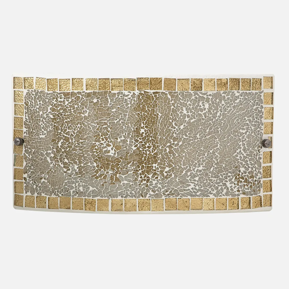 Aplique Rectang. Tenor 1xe27 Ambar Mosaico 17x32,5x6 Cm