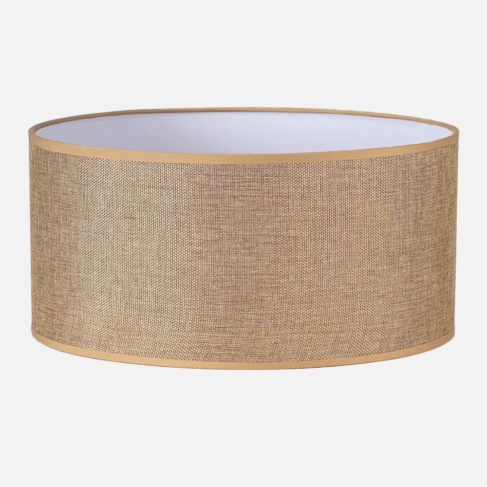Pantalla Cilindrica Jin M10 Marron 60Dx60dx30h  Cm Tejido Saco-yute