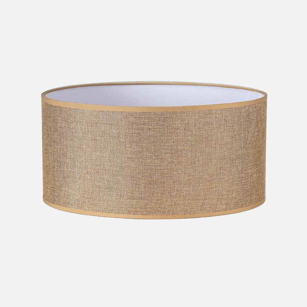 Pantalla Cilindrica Jin M10 Marron 50Dx50dx25h Cm  Tejido Saco-yute