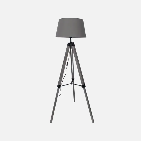 Pie Salon Julen 1xe27 Madera Gris/negro Regx45x45 Cm