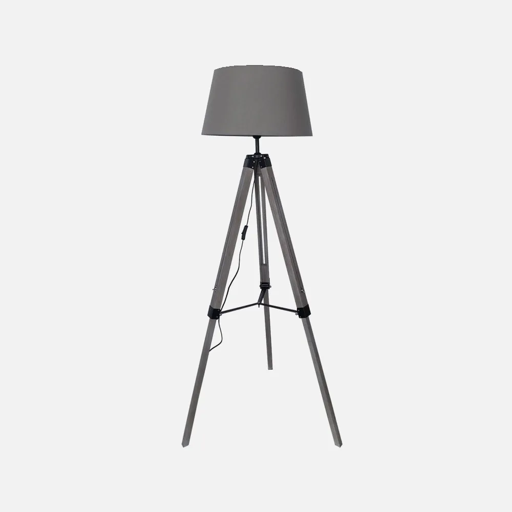 Pie Salon Julen 1xe27 Madera Gris/negro Regx45x45 Cm