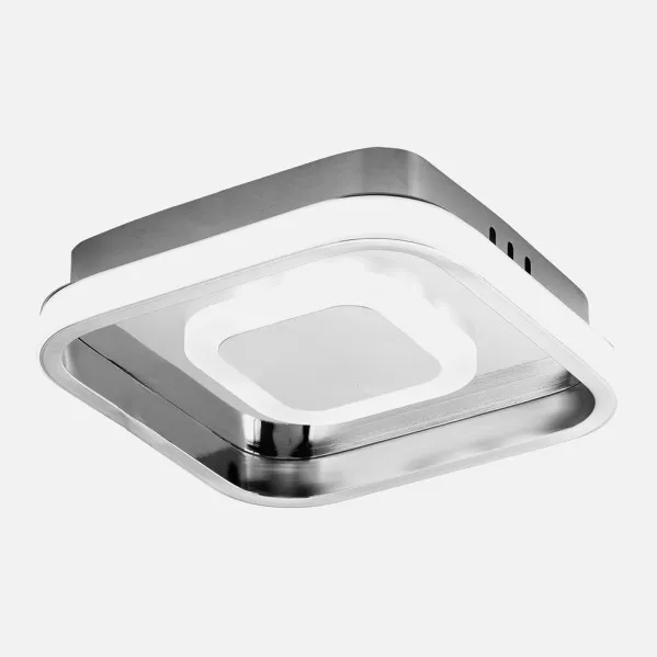 Plafon 24w 3000-4000-6000k Elma Cromo 5,5x21x21 Cm 2280 Lm C/memoria De Color De Luz