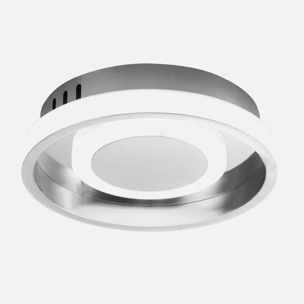 Plafon 20w 3000-4000-6000k Elma Cromo 5,5x21x21 Cm 1900 Lm C/memoria De Color De Luz