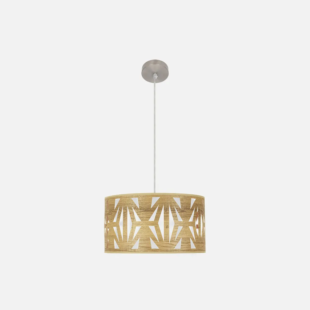 177994085 - Colgante Katerina 1xe27 Niquel/madera Clara Regx40x40 cm