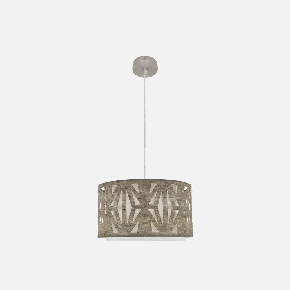 177994083 - Colgante Katerina 1xe27 Niquel/madera Gris Regx40x40 cm
