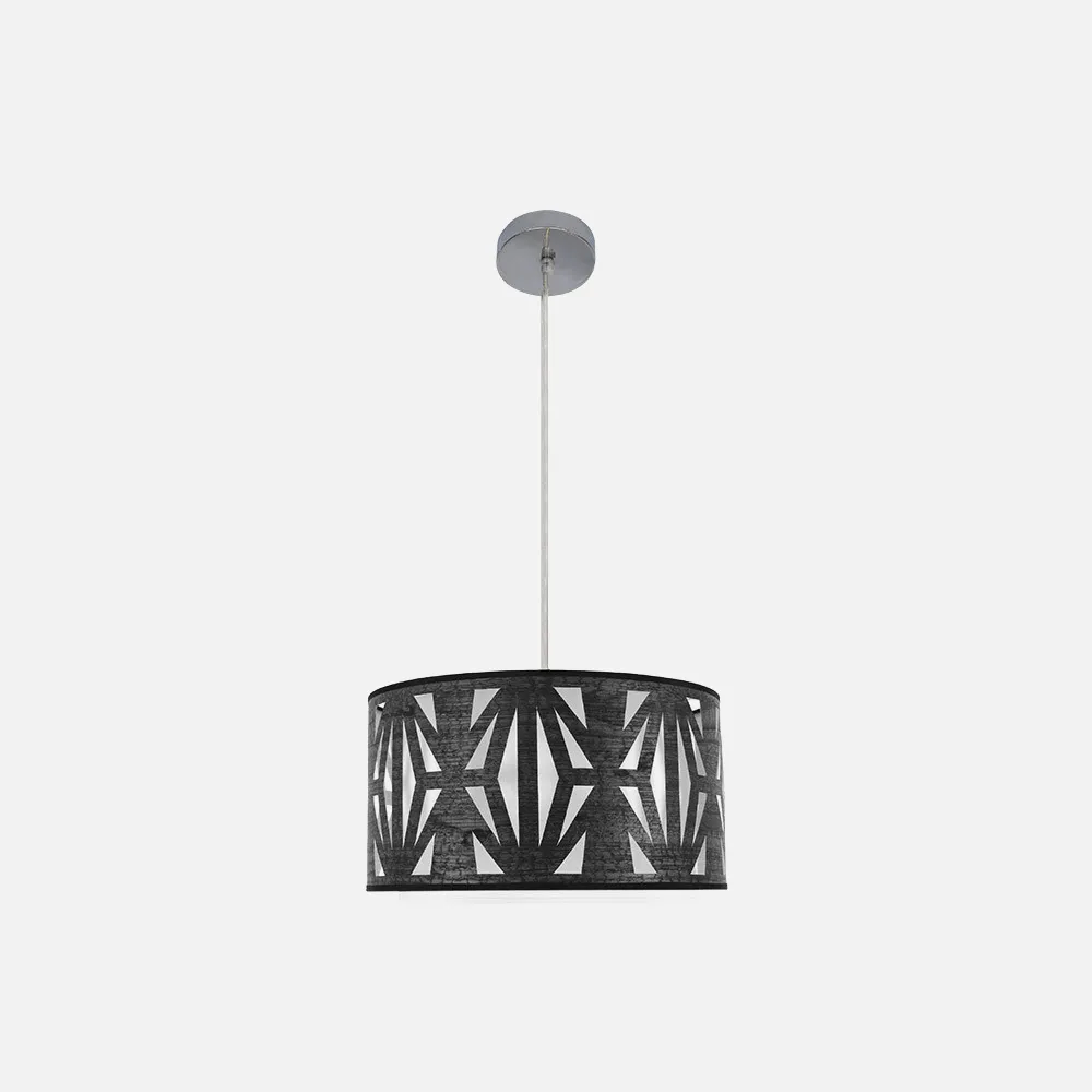 177994009 - Colgante Katerina 1xe27 Cromo/madera Negra Regx40x40 cm