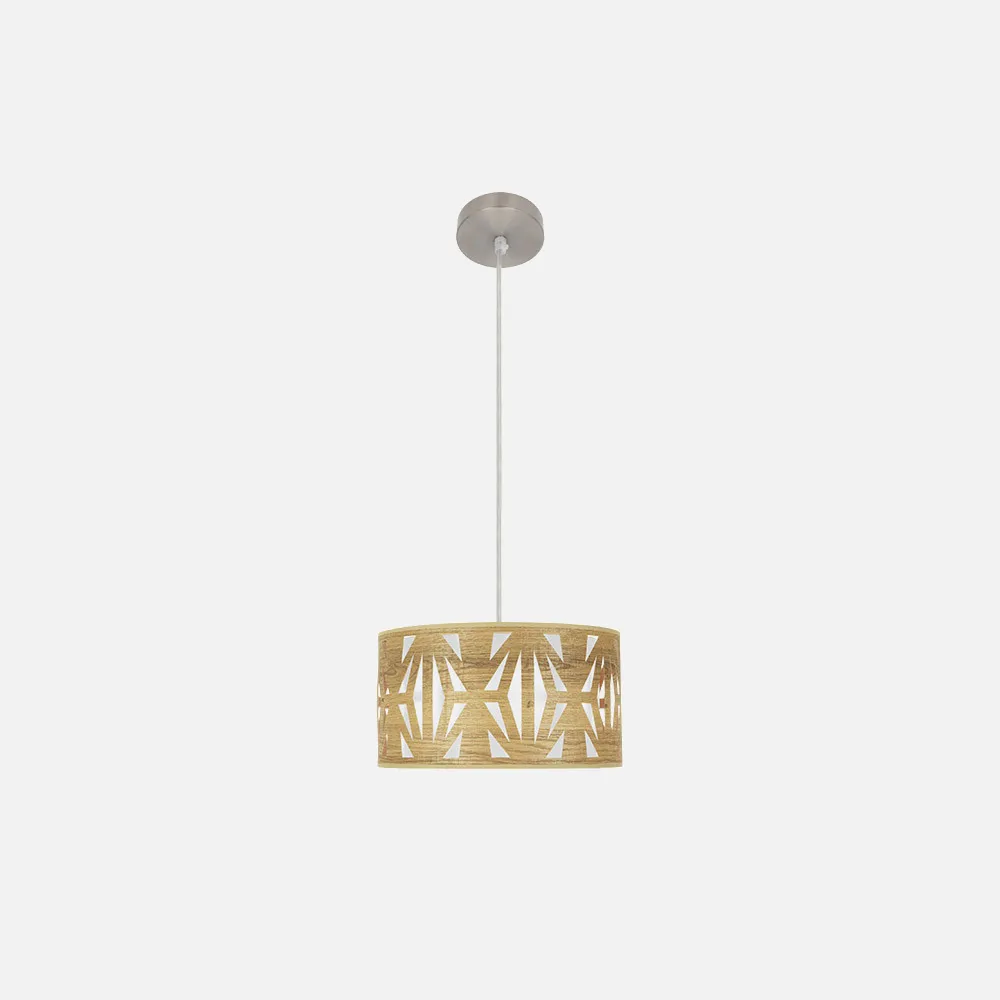177993085 - Colgante Katerina 1xe27 Niquel/madera Clara Regx30x30 cm