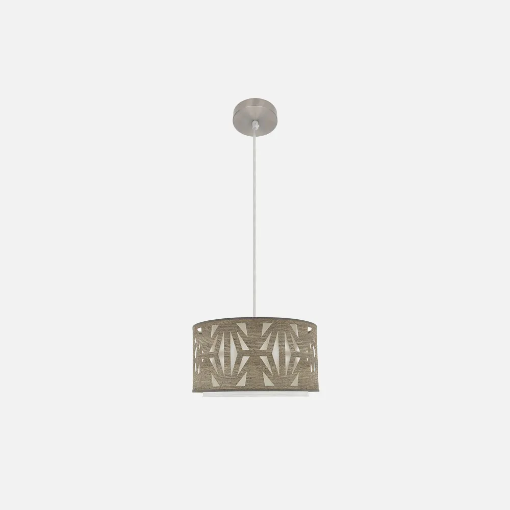 177993083 - Colgante Katerina 1xe27 Niquel/madera Gris Regx30x30 cm