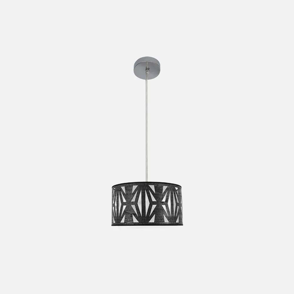 177993009 - Colgante Katerina 1xe27 Cromo/madera Negra Regx30x30 cm