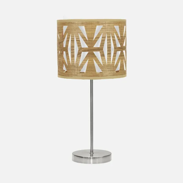 Sobremesa Katerina 1xe14 Niquel/madera Clara 42x17x17 Cm