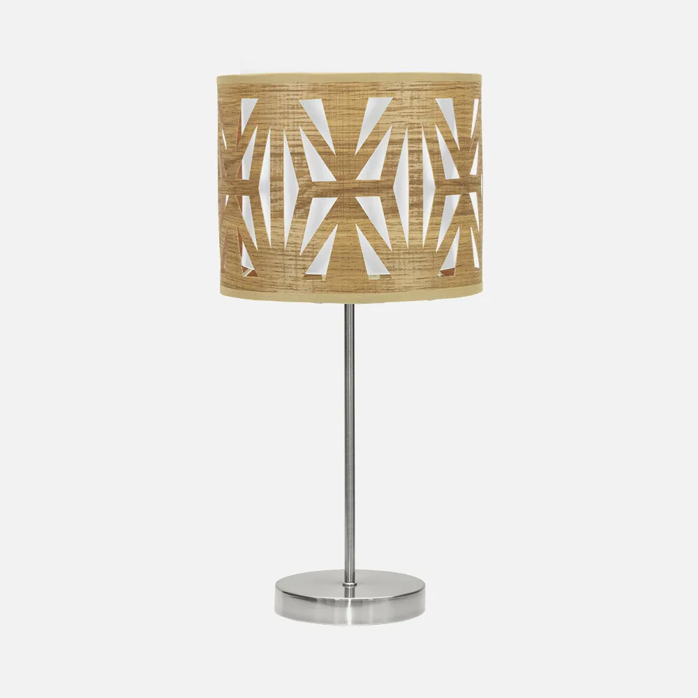 Sobremesa Katerina 1xe14 Niquel/madera Clara 42x17x17 Cm