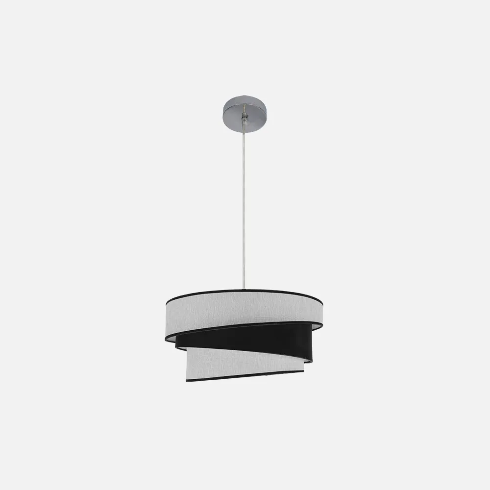 179894009 - Colgante Hara 1xe27 Cromo/blanco-negro Regx40x40 Cm
