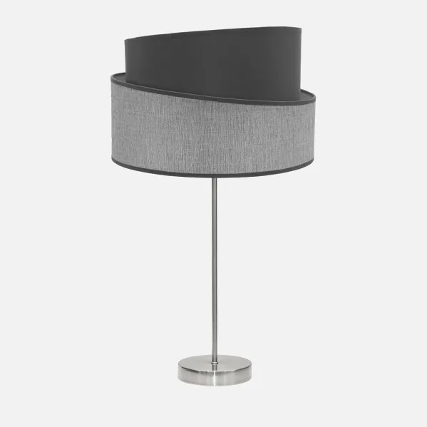 Sobremesa Alto Hara 1xe27 Niquel/gris 66x35x35 Cm