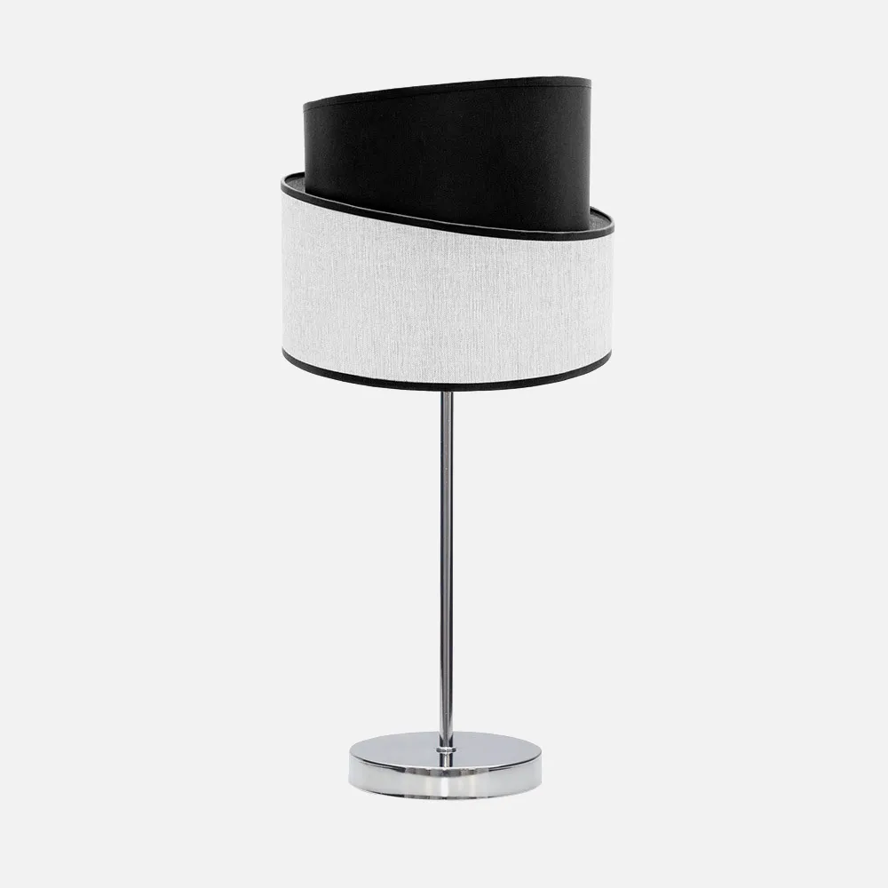 179871009 - Sobremesa Hara 1xe14 Cromo/blanco-negro 45x18x18 Cm