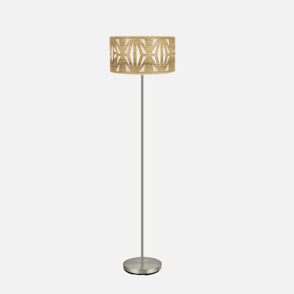 Katerina 1xe27 Níquel/Madeira clara 162x40x40 Cm Suporte de mesa para sala de estar