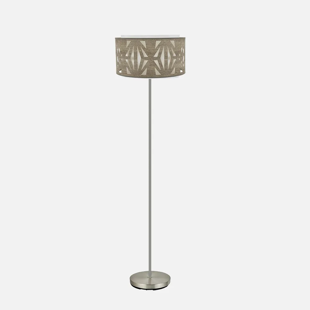 177941083 - Pie Salon Katerina 1xe27 Niquel/madera Gris 162x40x40 Cm