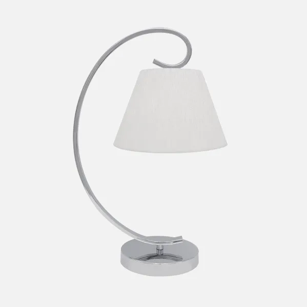 Sobremesa Bogota 1xe27 Cromo Pantalla Blanca  42x20x26 Cm