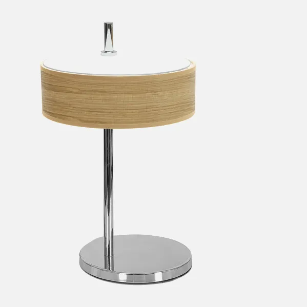 Sobremesa Haiti 1xe14 Cromo/Madera Clara 37x22x26 Cm