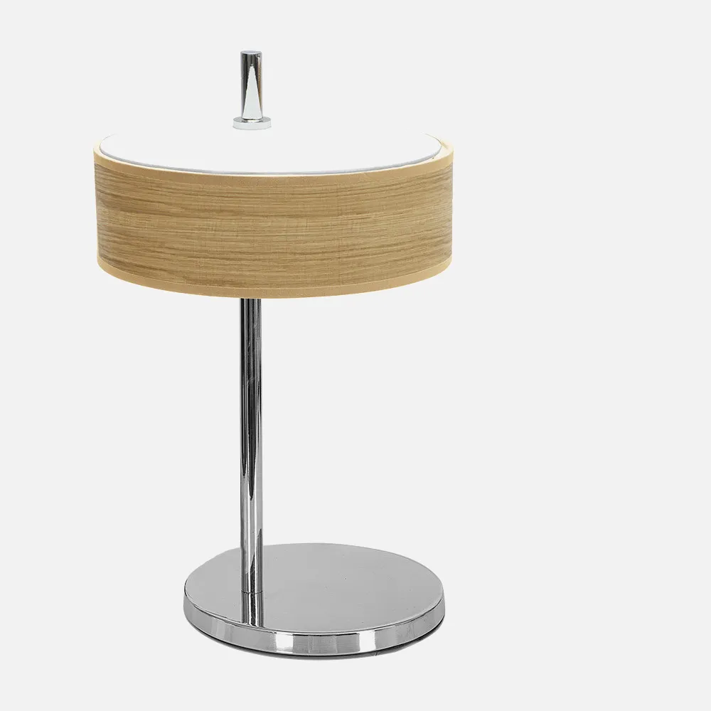 Sobremesa Haiti 1xe14 Cromo/Madera Clara 37x22x26 Cm