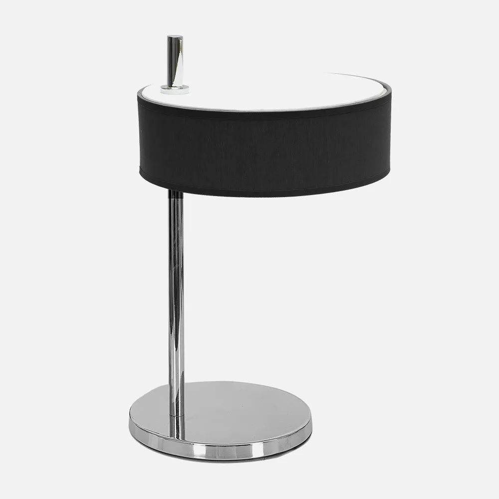 051971009 - Lâmpada de Mesa Haiti 1xe14 Cromo/Preto 37x22x26 Cm