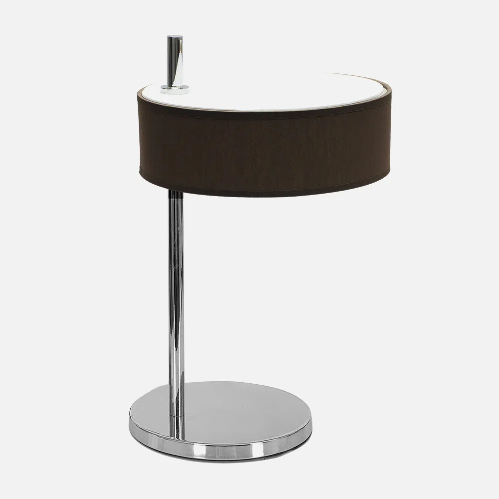051971002 - Lâmpada de Mesa Haiti 1xe14 Cromo/Castanho 37x22x26 Cm