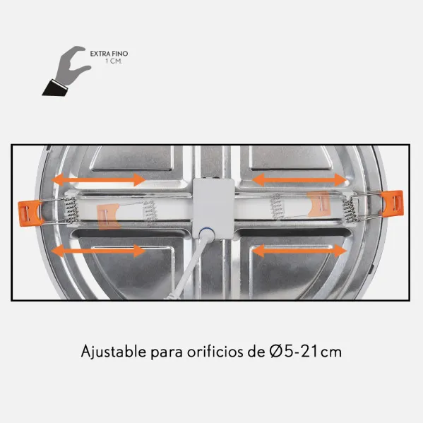 Downlight 20w 4000k Blanco Lejania 1x23x23 Cm 1900lm Empotrar Corte Ajustable 5-21cm