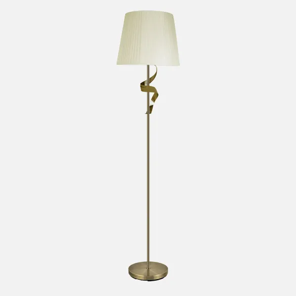 Foot Living room Baeza 1xe27 Leather Lampshade Beige 162x38x38 Cm