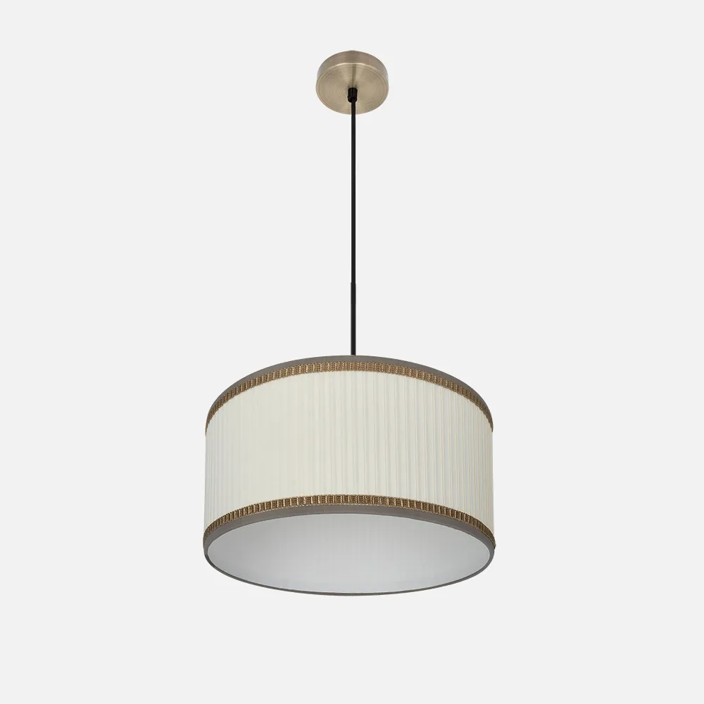 177394015 - Pendant light Soprano 1xe27 Leather/beige Regx40x40 Cm