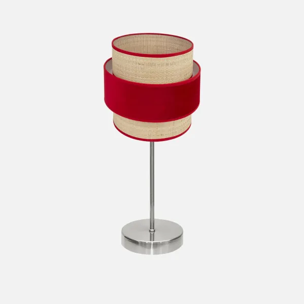 Table lamp Kings 1xe14 Nickel/natural-red 43x18x18 cm
