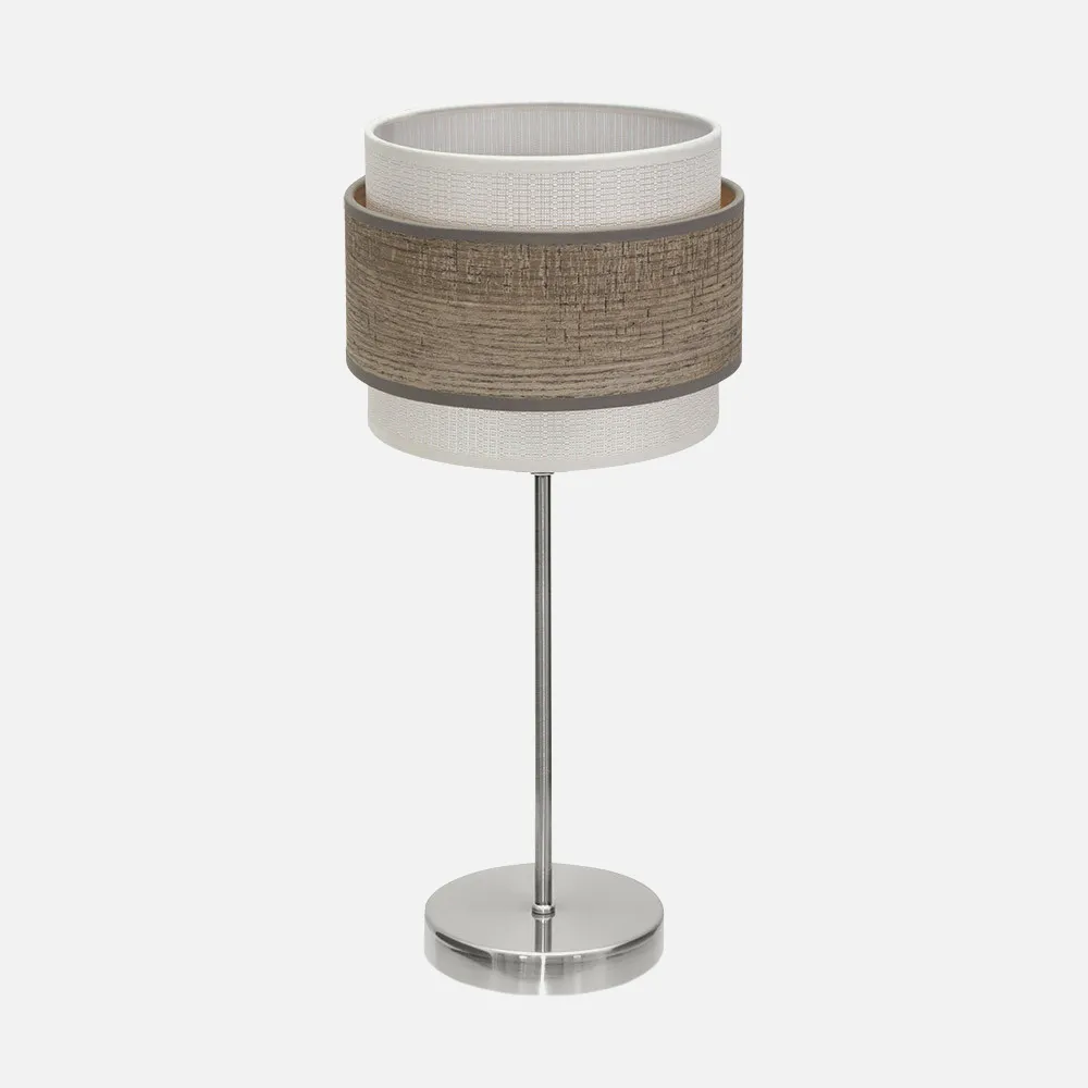 177671083 - Sobremesa Myriam 1xe14 Niquel/Madera Gris 47x18x18 cm
