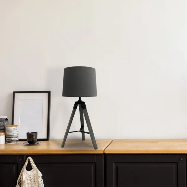Table lamp Julen 1xe27 Wood Grey/black 52x24x24 Cm