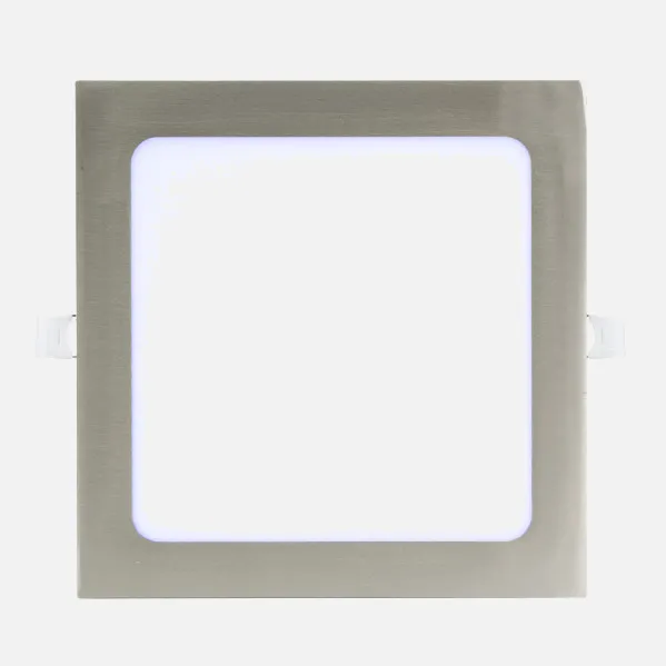 Downlight Basalto 24w 6500k Nickel Square 2040lm 2,5x30x30 Cm Cut-out 27,5x27,5 Cm