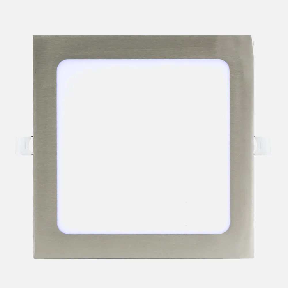 Downlight Basalto 24w 6500k Niquel Cuadrado 2040lm 2,5x30x30 Cm Corte 27,5x27,5 Cm