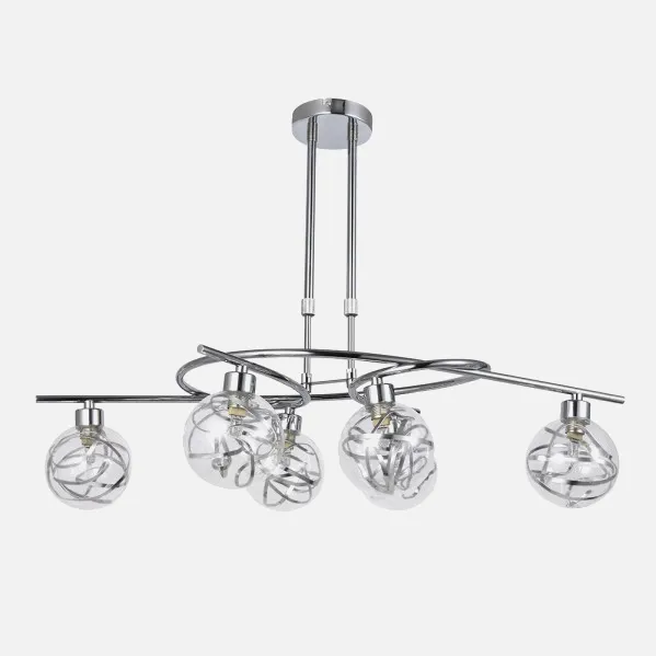 Lampara Varanasi 6xg9 Cromo Regx65x30 Cm