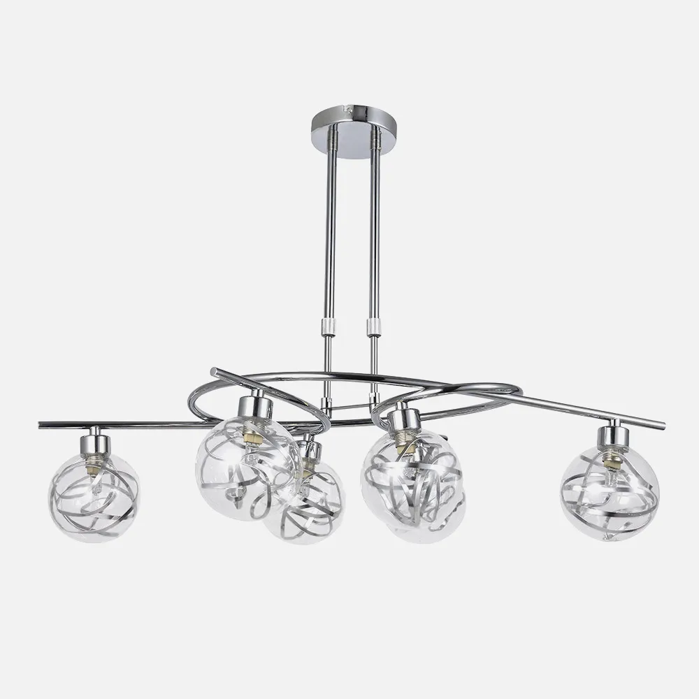 154456020 - Lampara Varanasi 6xg9 Cromo Regx65x30 Cm