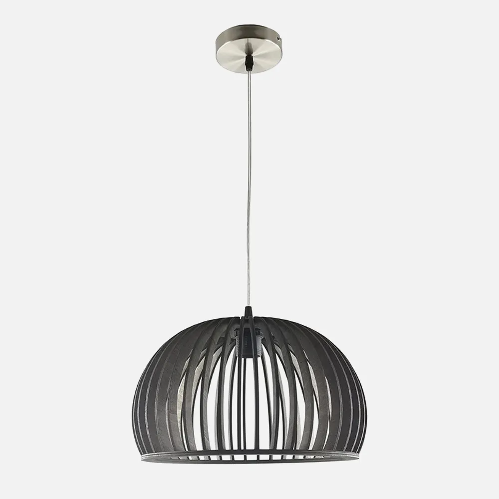 Colgante Cambara 1xe27 Madera Cafe Regx35x35 Cm