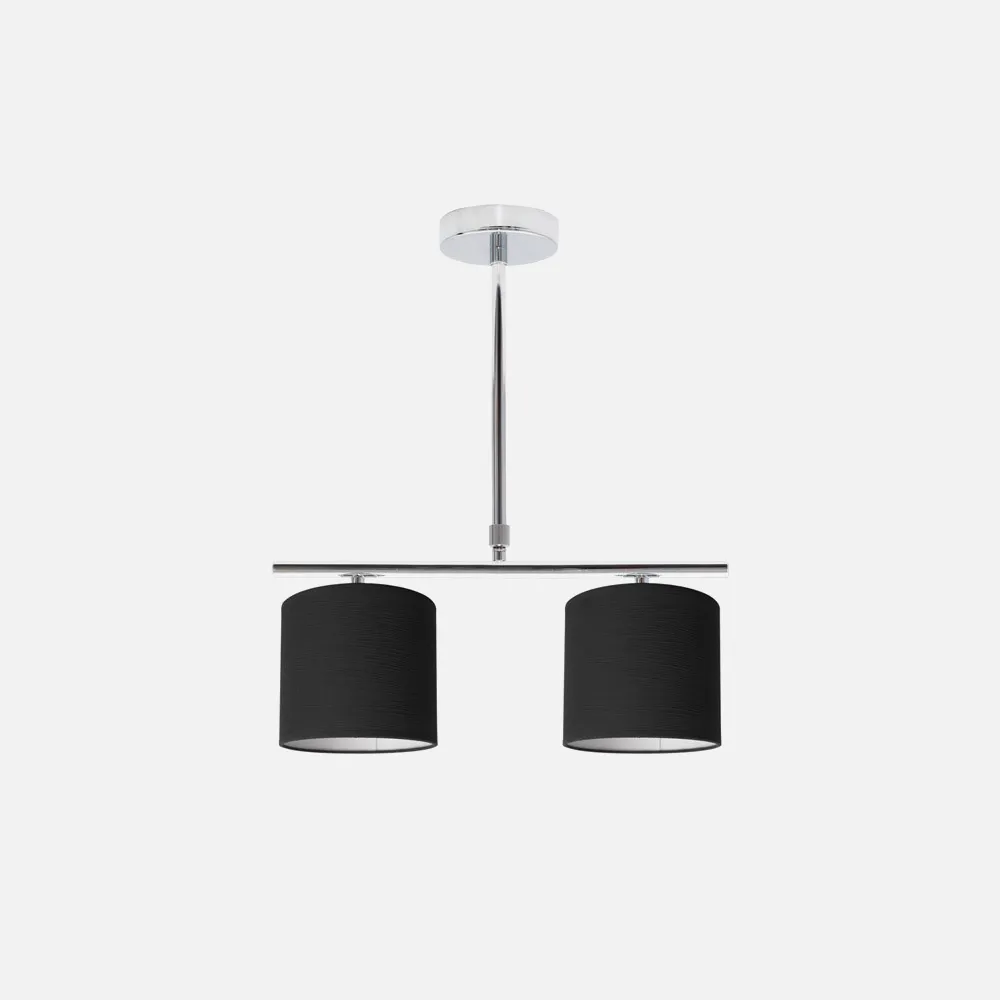 1.523/2-NEGRO - Lâmpada planetária cromada/preto 2xe14 (62x43)
