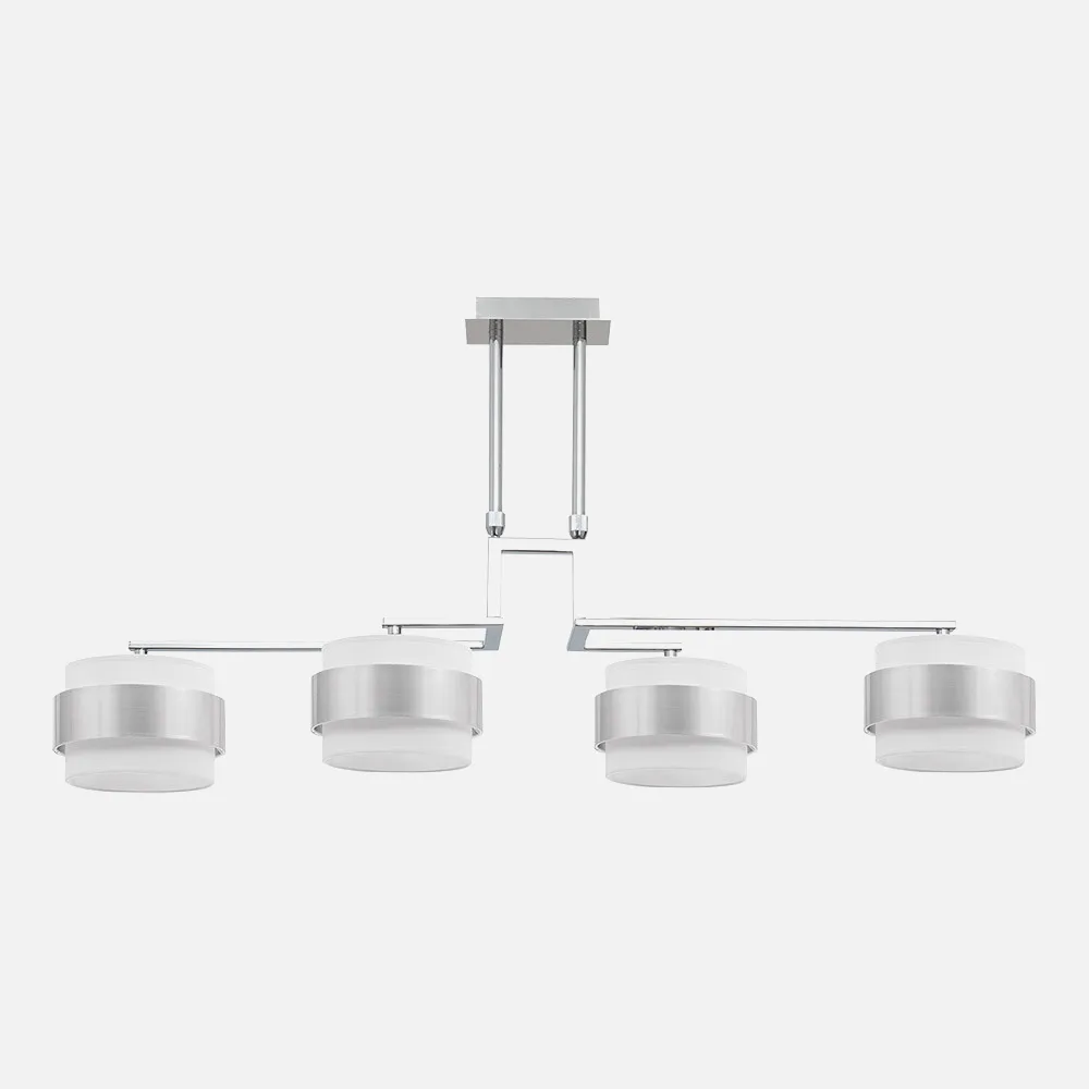 066454420 - Lampara 4lp Bremen Cromo/blanco-plata 4xe14 Regx94x34 Cm