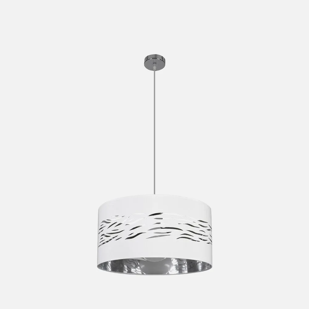 157794074 - Colgante Niebla 1xe27 Cromo/blanco-plata Regx40x40 Cm