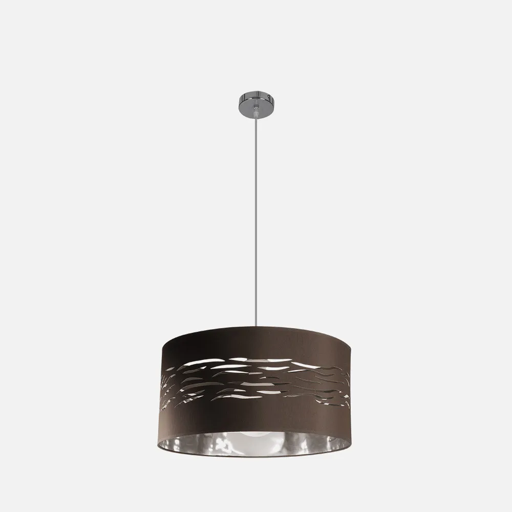 157794079 - Niebla Pendant 1xe27 Cromo/prata marrom-prata Regx40x40 Cm