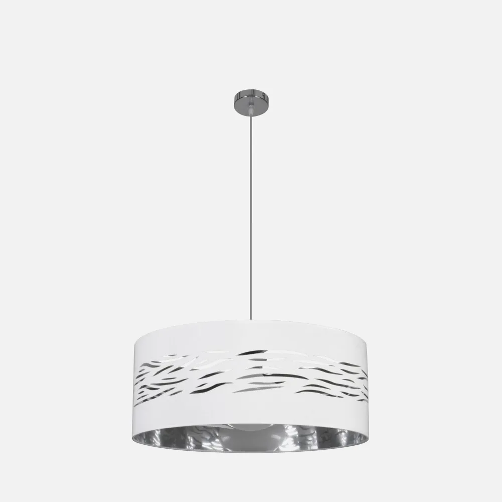 157795074 - Colgante Niebla 1xe27 Cromo/blanco-plata Regx50x50 Cm