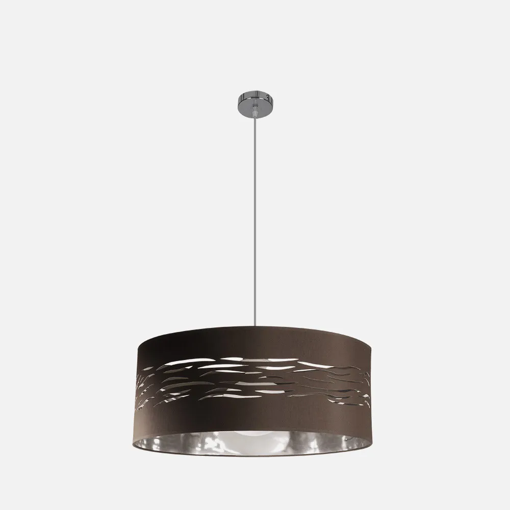 157795079 - Niebla Pendant 1xe27 Cromo/prata marrom-prata Regx50x50 Cm