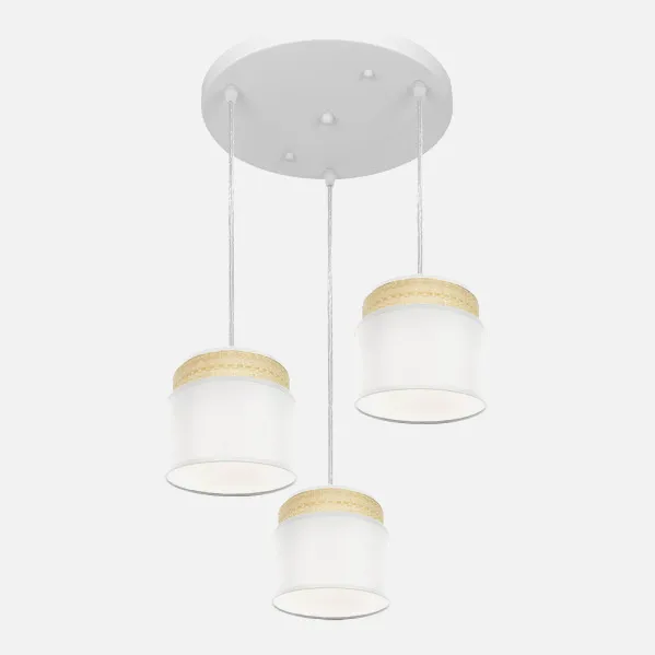 Plafon Kandy 3xe27 Natural/blanco Regx39x39 Cm