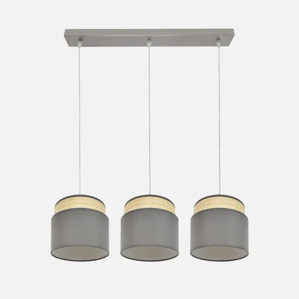Regleta Kandy 3xe27 Natural/gris Regx68x19 Cm