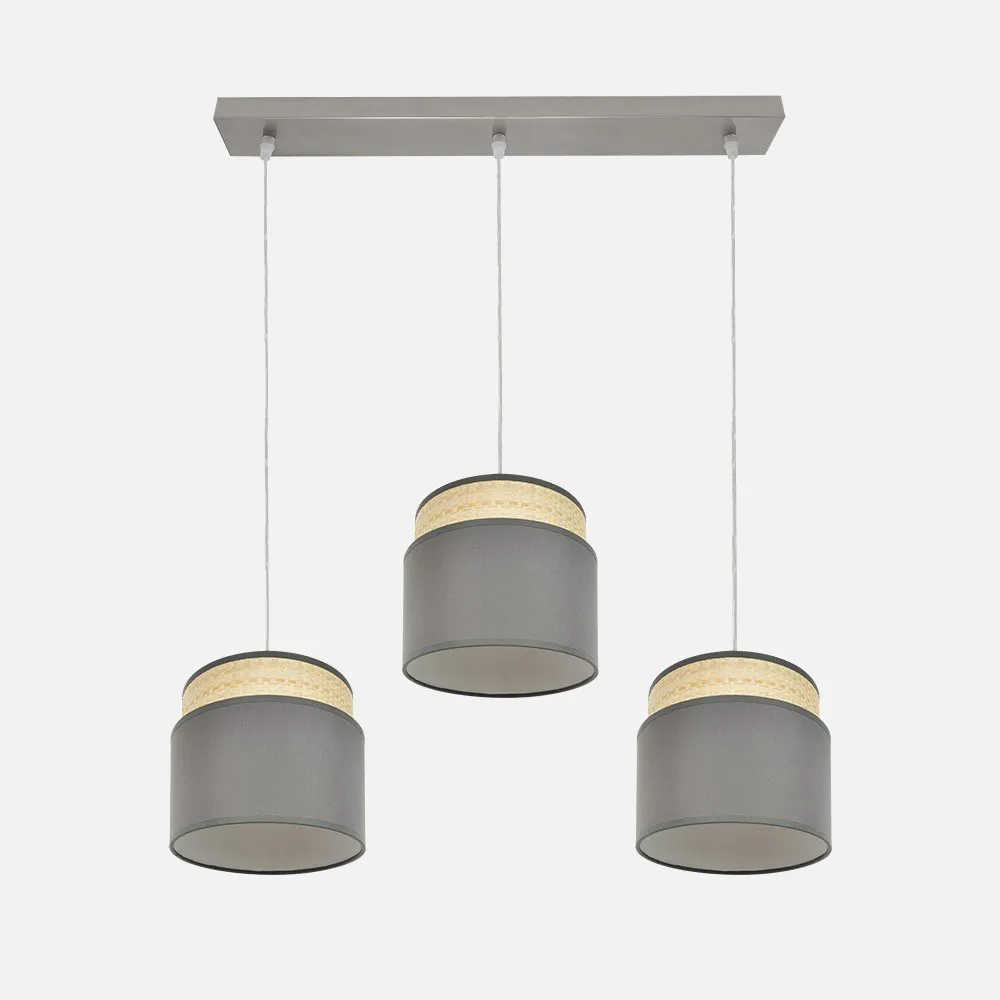 Regleta Kandy 3xe27 Natural/gris Regx68x19 Cm