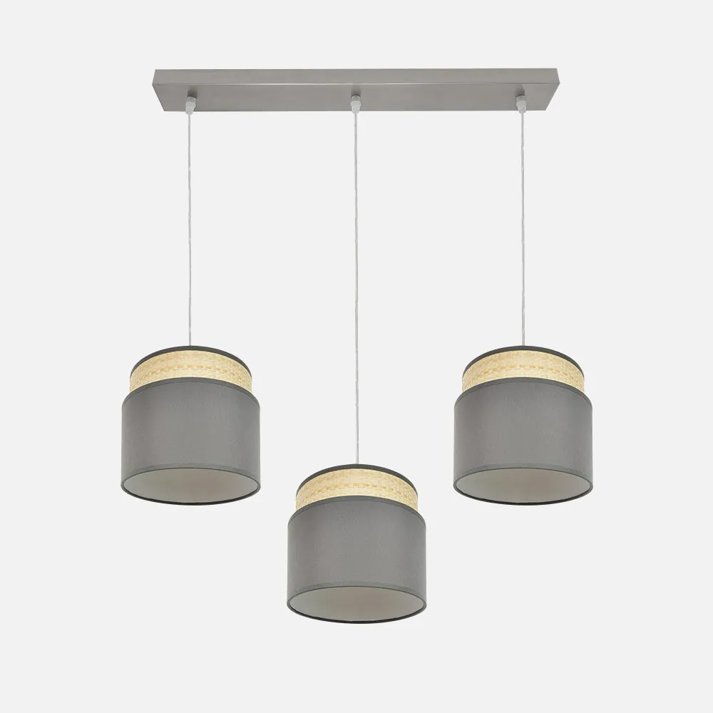 Regleta Kandy 3xe27 Natural/gris Regx68x19 Cm