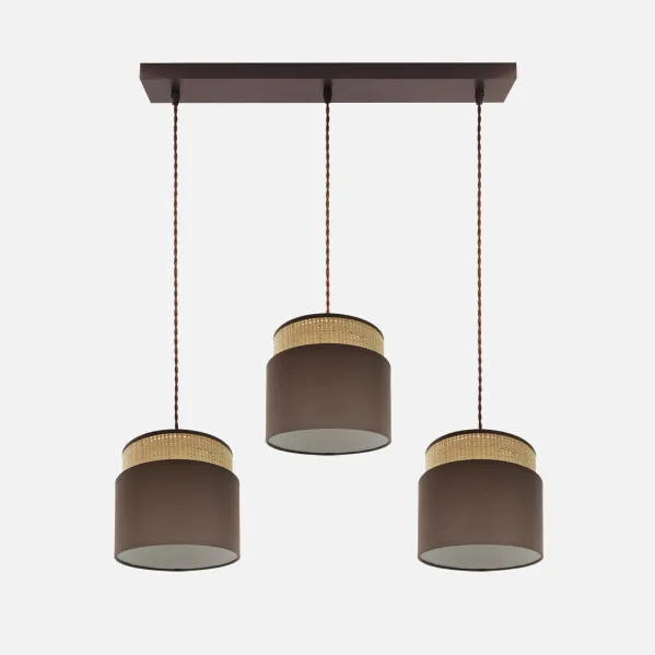 Regleta Kandy 3xe27 Natural/marron Regx68x19 Cm