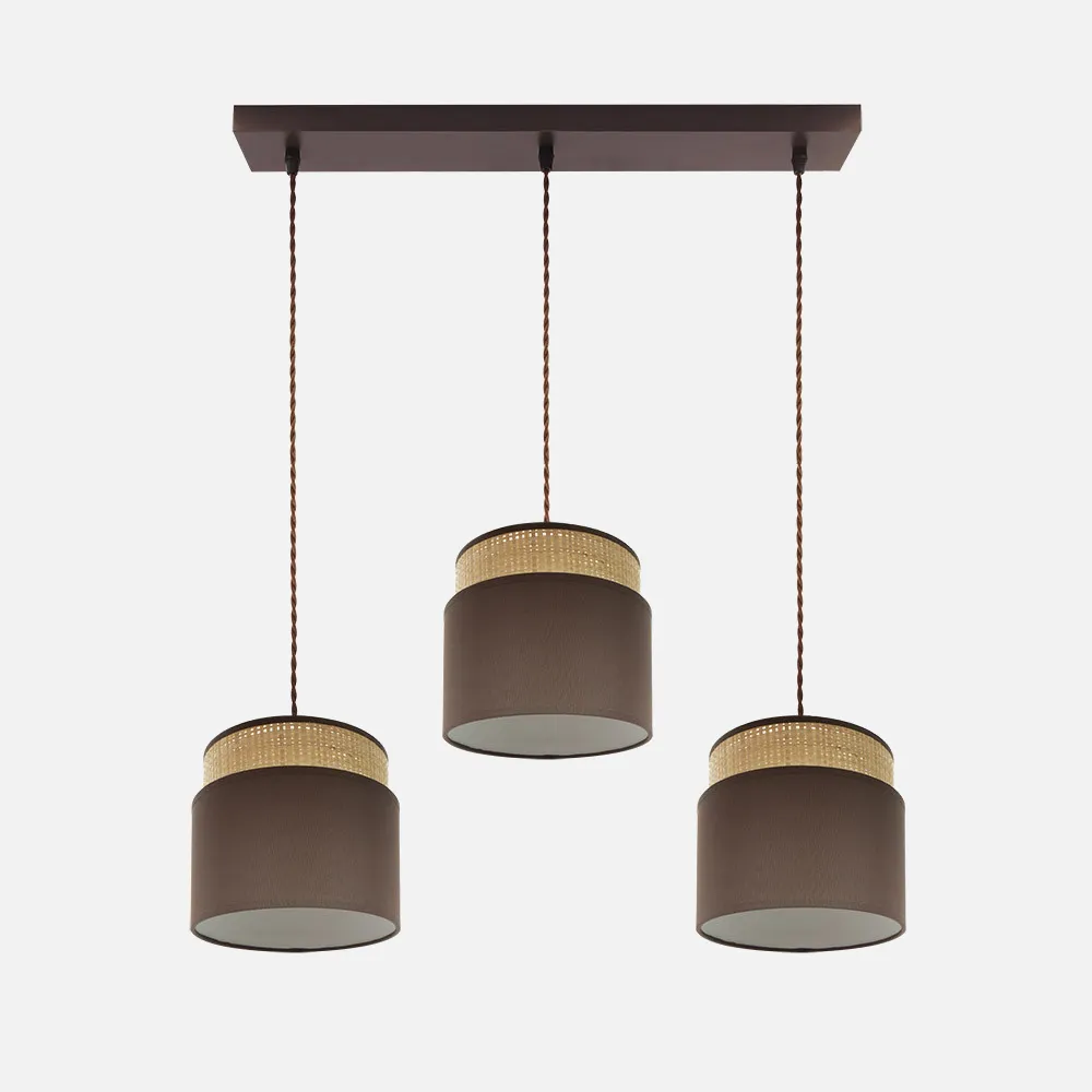 Regleta Kandy 3xe27 Natural/marron Regx68x19 Cm