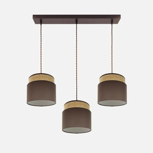 Regleta Kandy 3xe27 Natural/marron Regx68x19 Cm